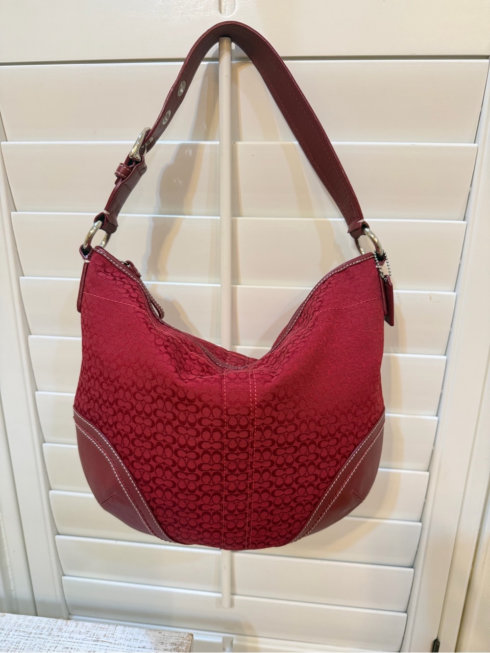 PRISTINE Coach Red Mini Signature C Soho ERGO Hobo Bag, Style 15326, 2010